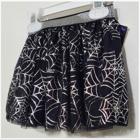 New Black Halloween Skirt With Spider Webs Ruffle Tulle - Picture 6 of 16